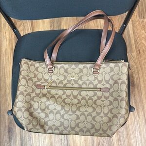 Coach Brown and Tan Shoulder Bag